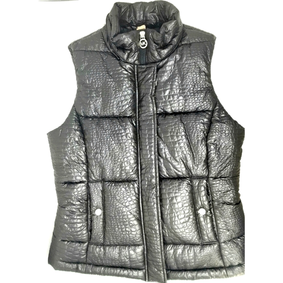Michael Kors Jackets & Blazers - Michael Kors Snakeskin Black Puffer Vest